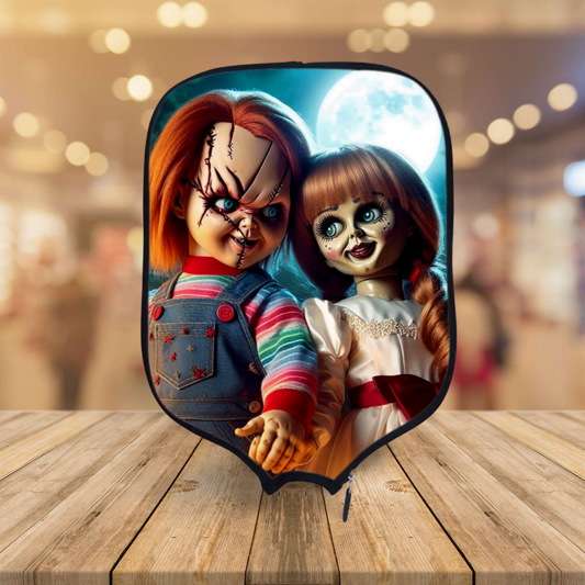 Chucky Loves Annabelle Pickleball Paddle Cover