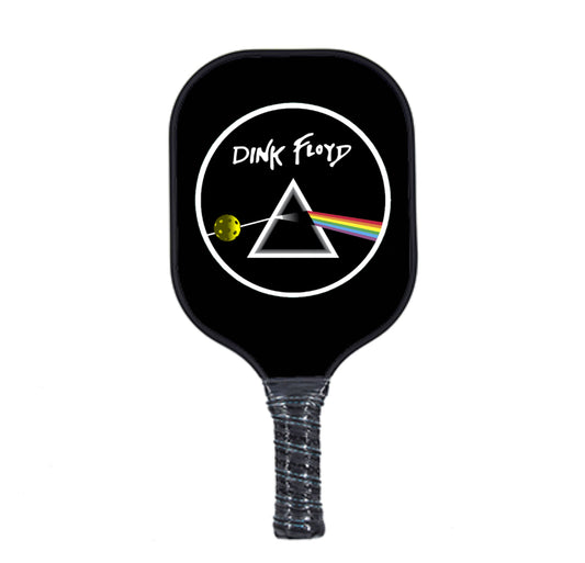 Pickleball paddle with Pink Floyd logo 