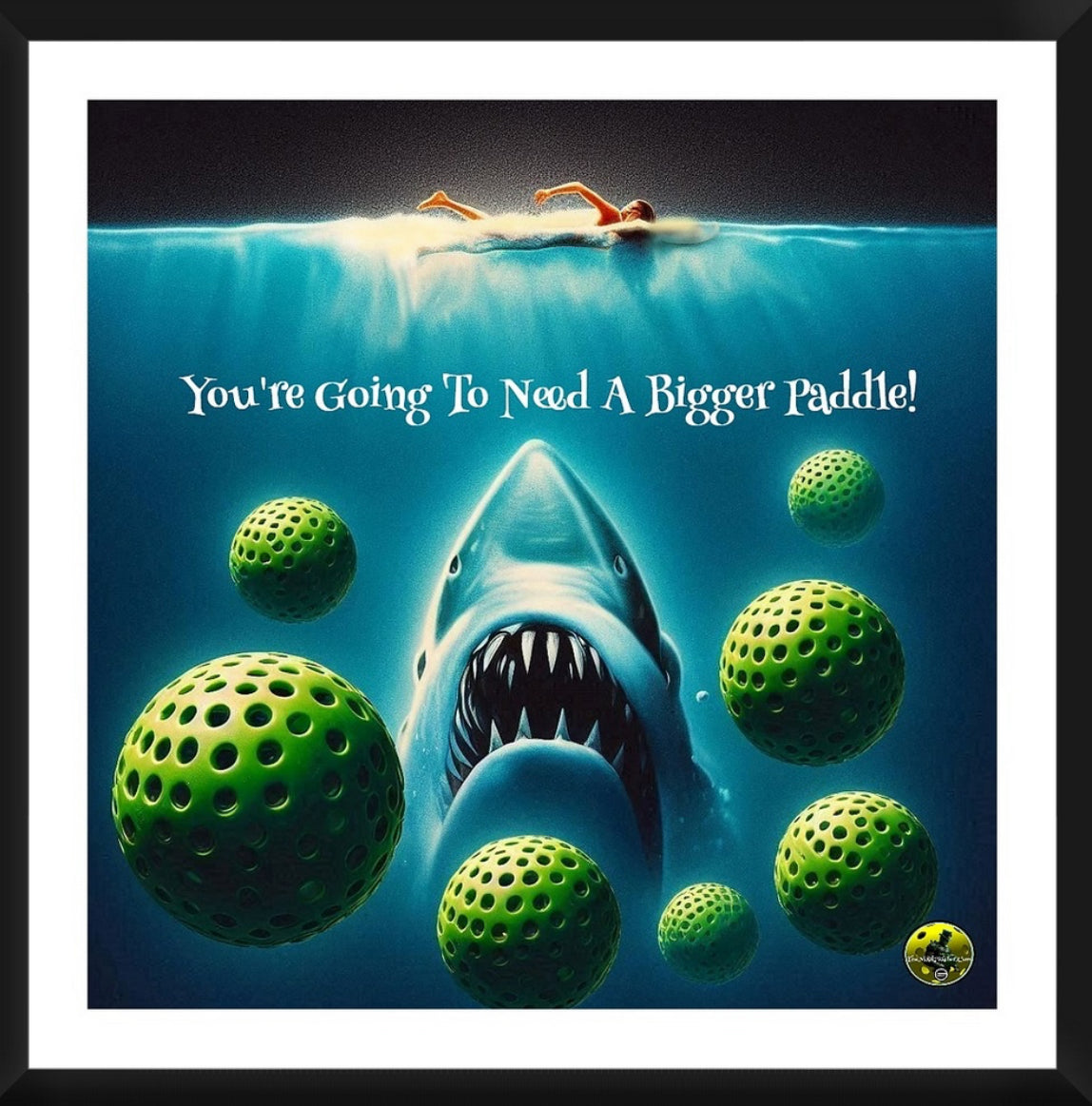 Jaws - You're Going To Need A Bigger Paddle!  Framed Artwork 16x16