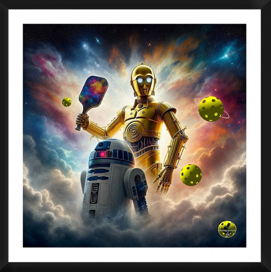 C3PO R2D2 - Star Wars Framed Artwork 16x16