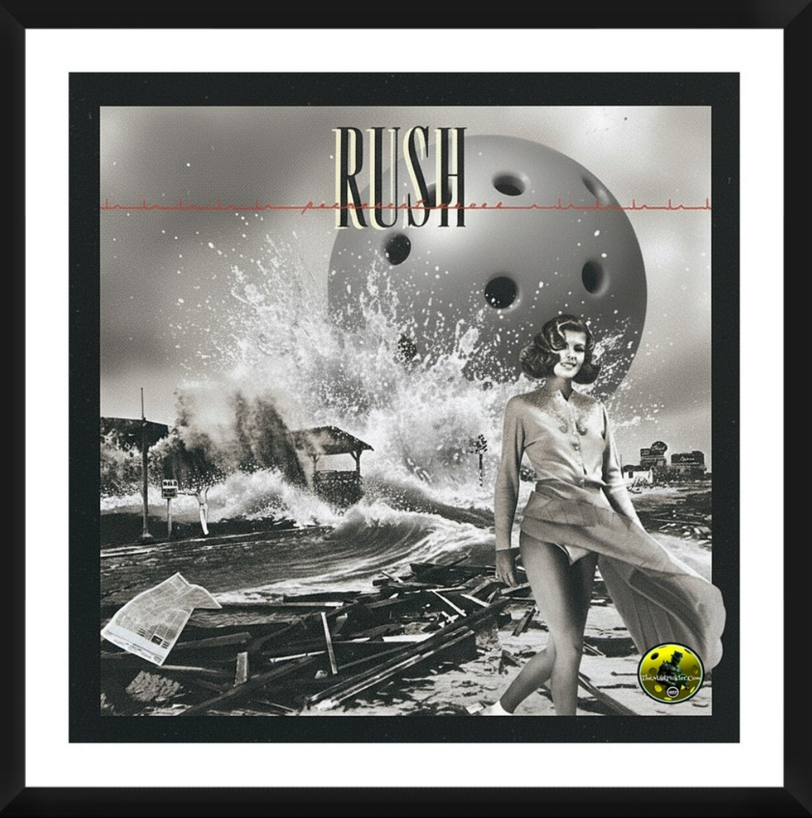 RUSH - Permanent Waves  Framed Artwork 16x16