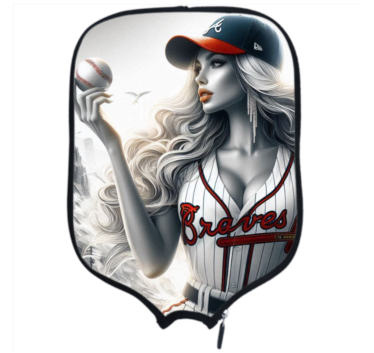 Atlanta Braves Batgirl - Pickleball Paddle Cover