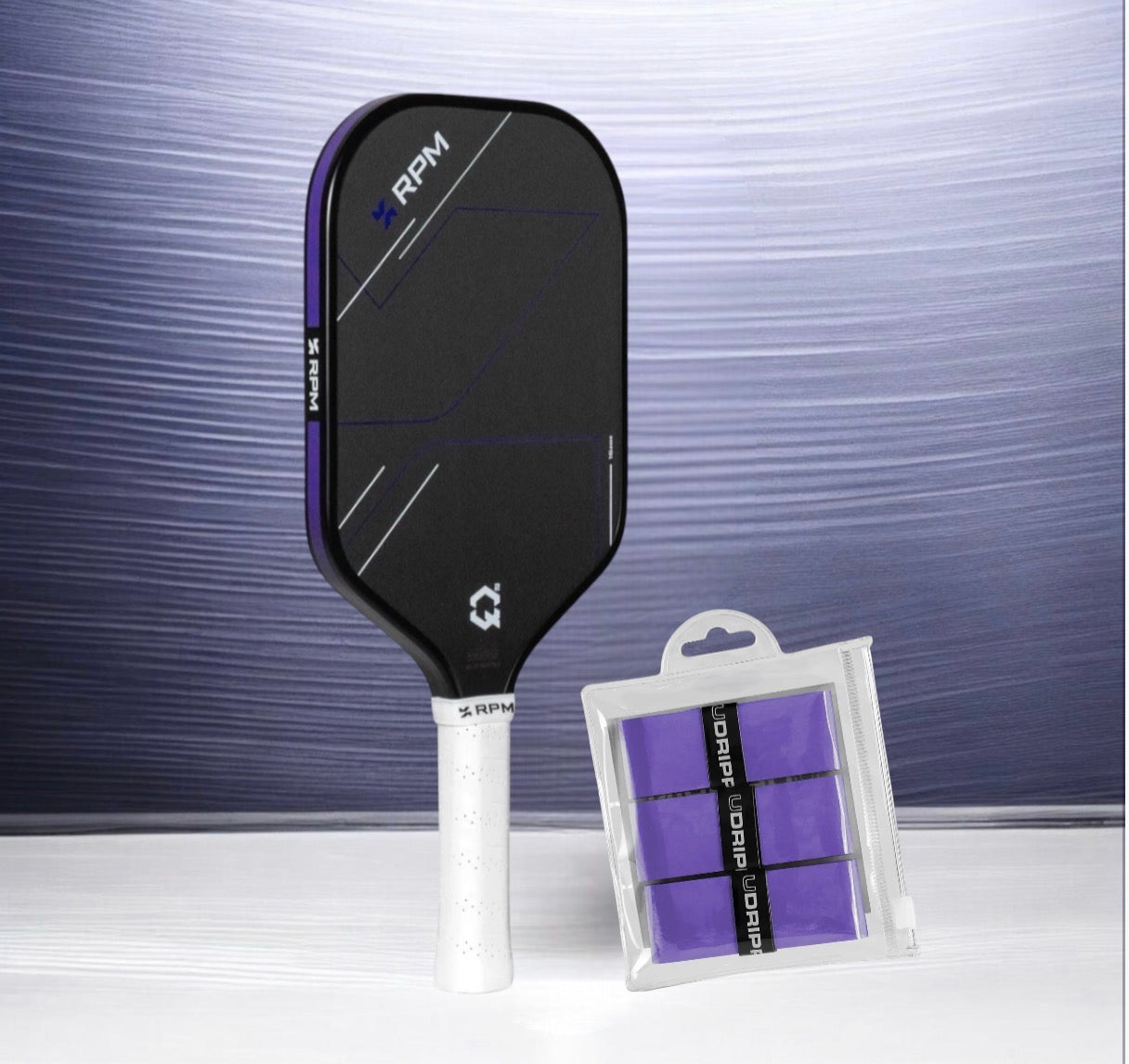 RPM Q2 16MM ELONGATED Pickleball Paddle & UDrippin Bundle