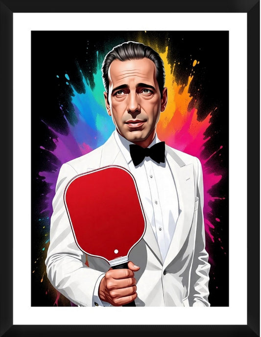 Humphrey Bogart Pickleball Framed Artwork 18 x 24