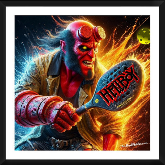 Hellboy Pickleball Framed Artwork 16x16