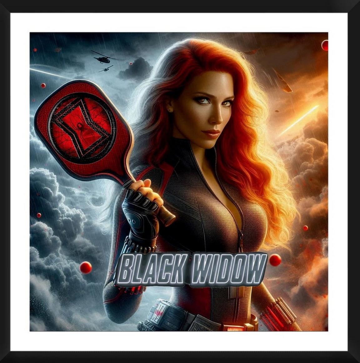 Black Widow Framed Artwork 16x16