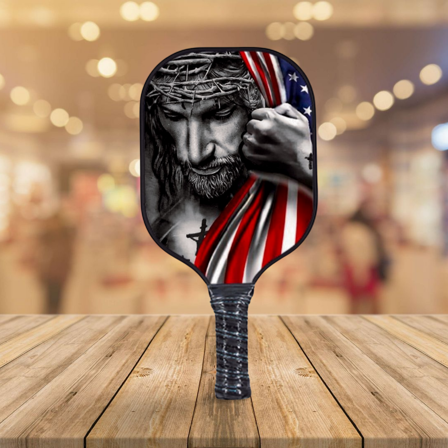 Christ USA Flag - Pickleball Paddle