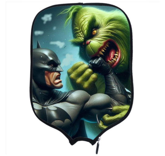 Grinch vs Batman Pickleball Paddle Cover