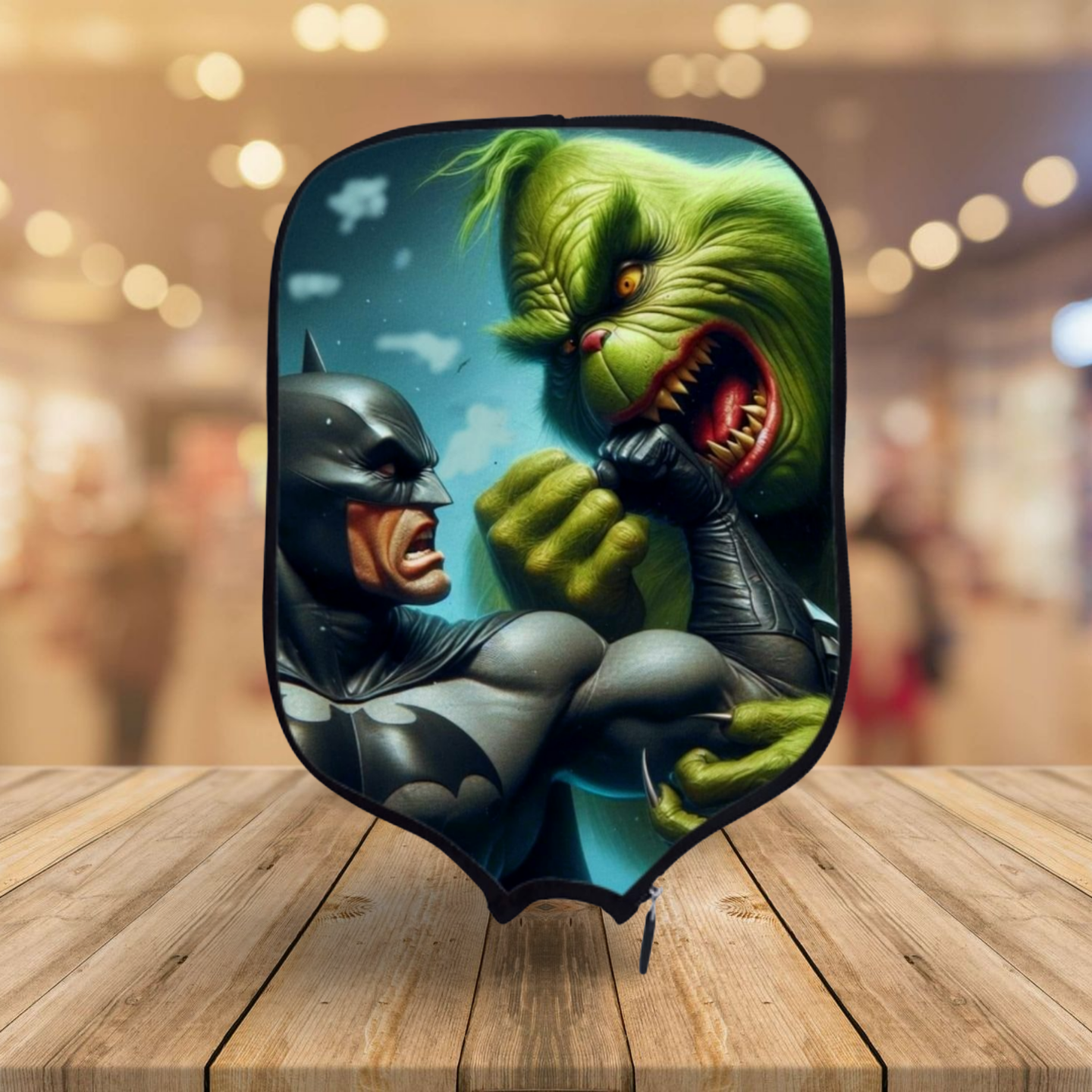 Grinch vs Batman Pickleball Paddle Cover