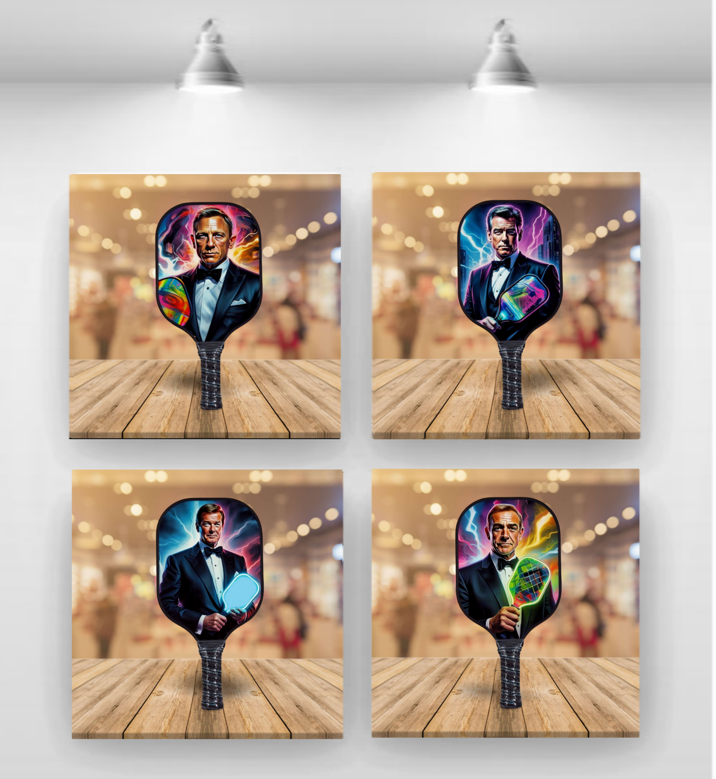 James Bond - 4 Pickleball Paddle Set