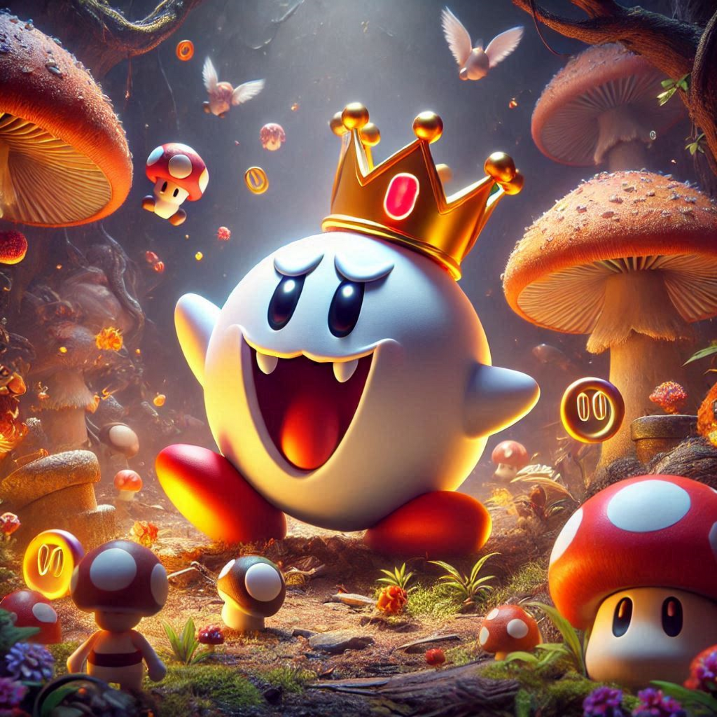 King Boo - Mario Brothers -  Ready To Hang  Canvas Hi-Res Wall Artwork