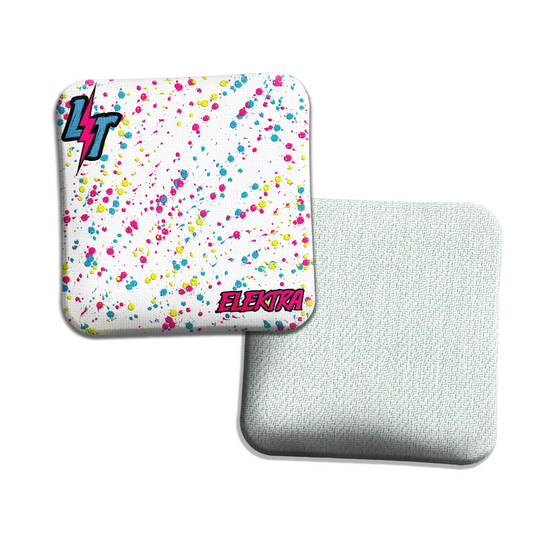 LT Cornhole Bags | Elektra | White Splatter