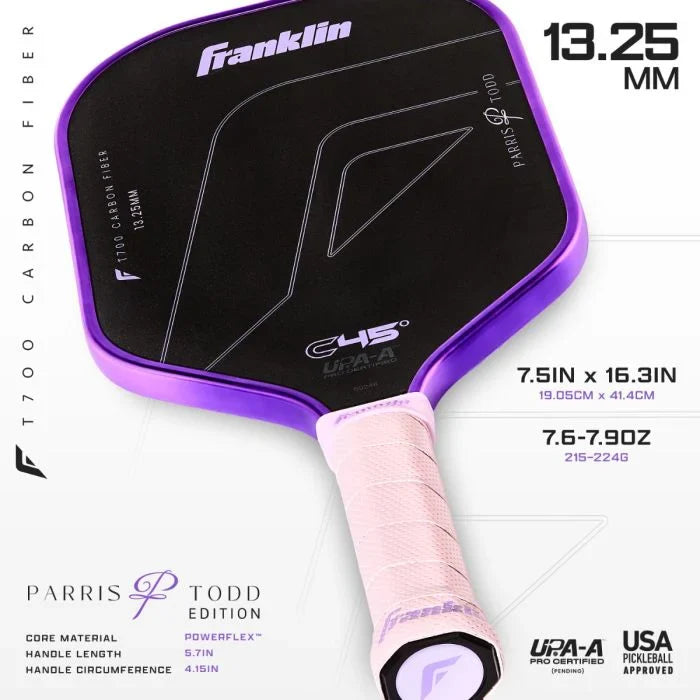 Franklin Parris Todd C45° Series - 13.25MM Lilac Pickleball Paddle