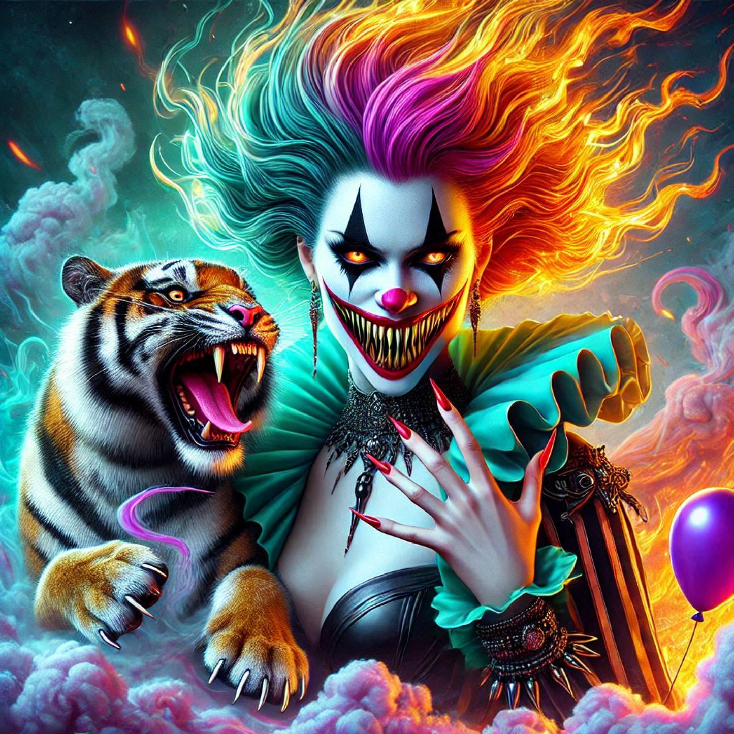 Krazy Clowns - Serealia and Atlas -  Ready To Hang  Canvas Hi-Res Wall Artwork