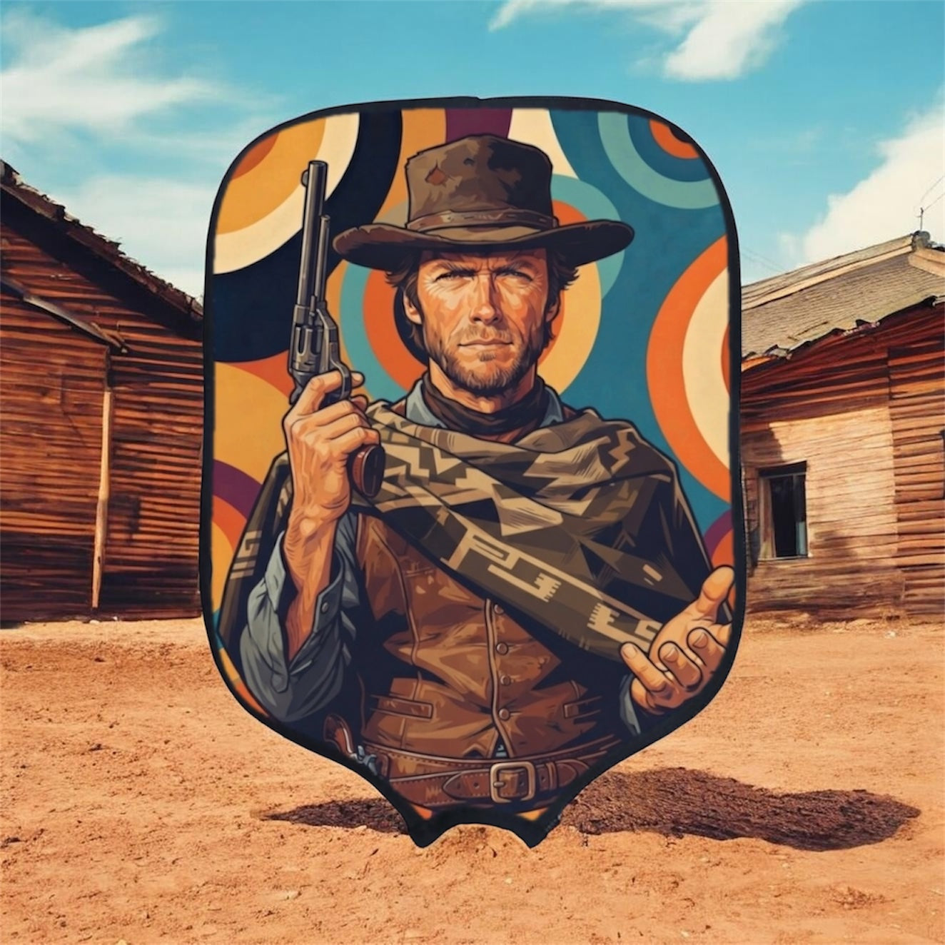 Man With No Name - Clint Eastwood - Icons - Pickleball Paddle Cover 