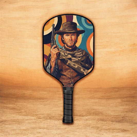Man With No Name - Clint Eastwood - TV Icons - Pickleball Paddle 