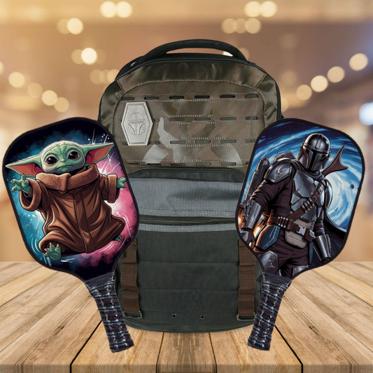 Star Wars - The Mandalorian Bounty Hunter Backpack 2 Paddle Bundle Set