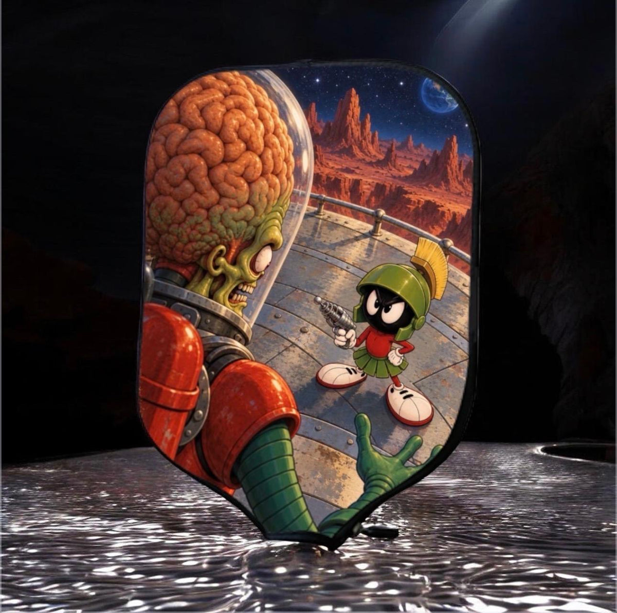 Mars Attacks Marvin the Martian - Pickleball Paddle Cover 