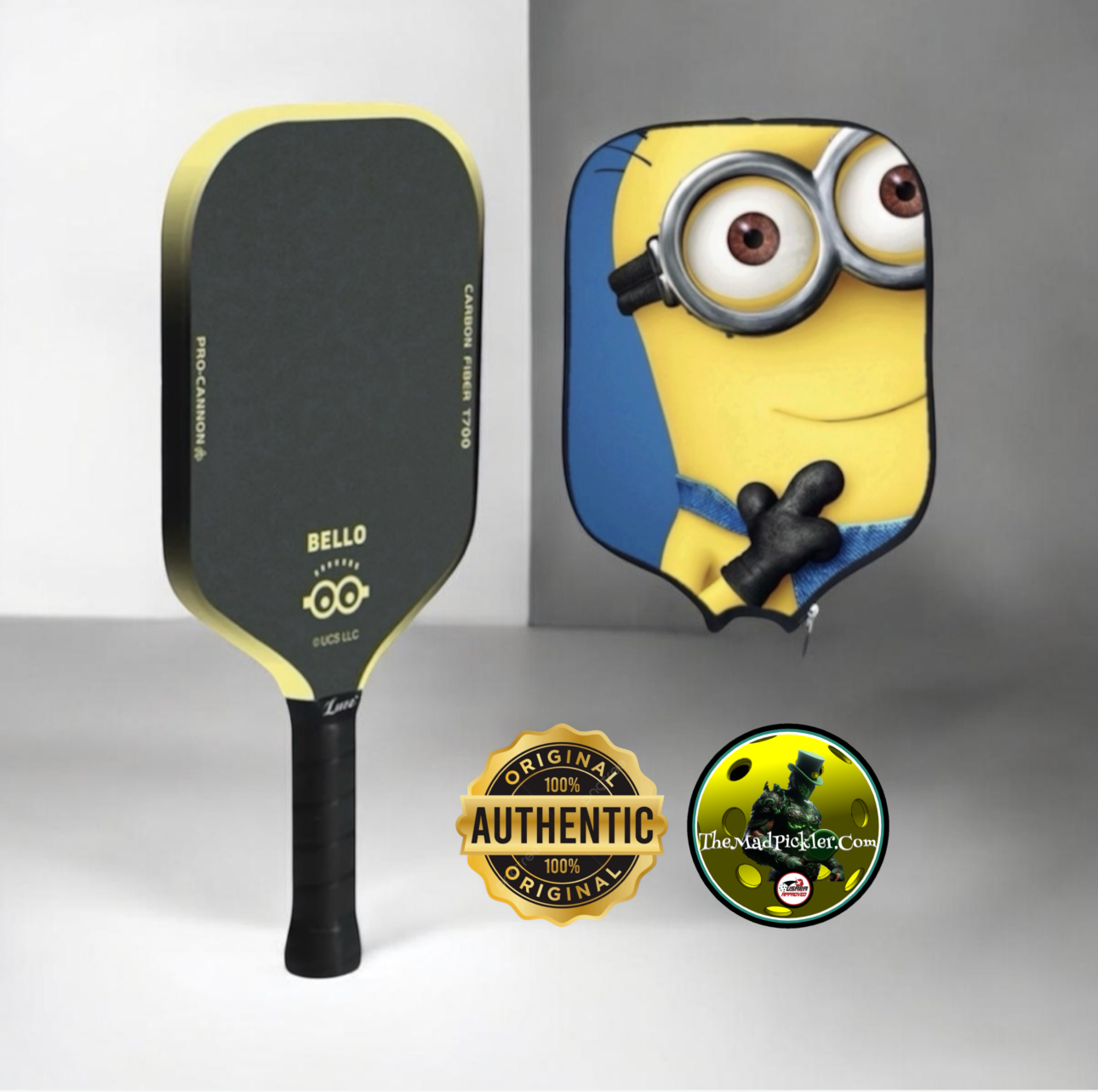 Luzz Minions Cannon Mad Pickler Edition Pickleball Paddle & Cover