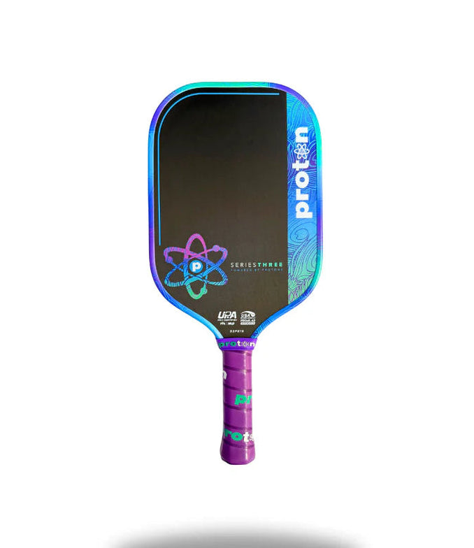 Proton Project Peacock 15mm Elongated Black/Jade/Plum Pickleball Paddle