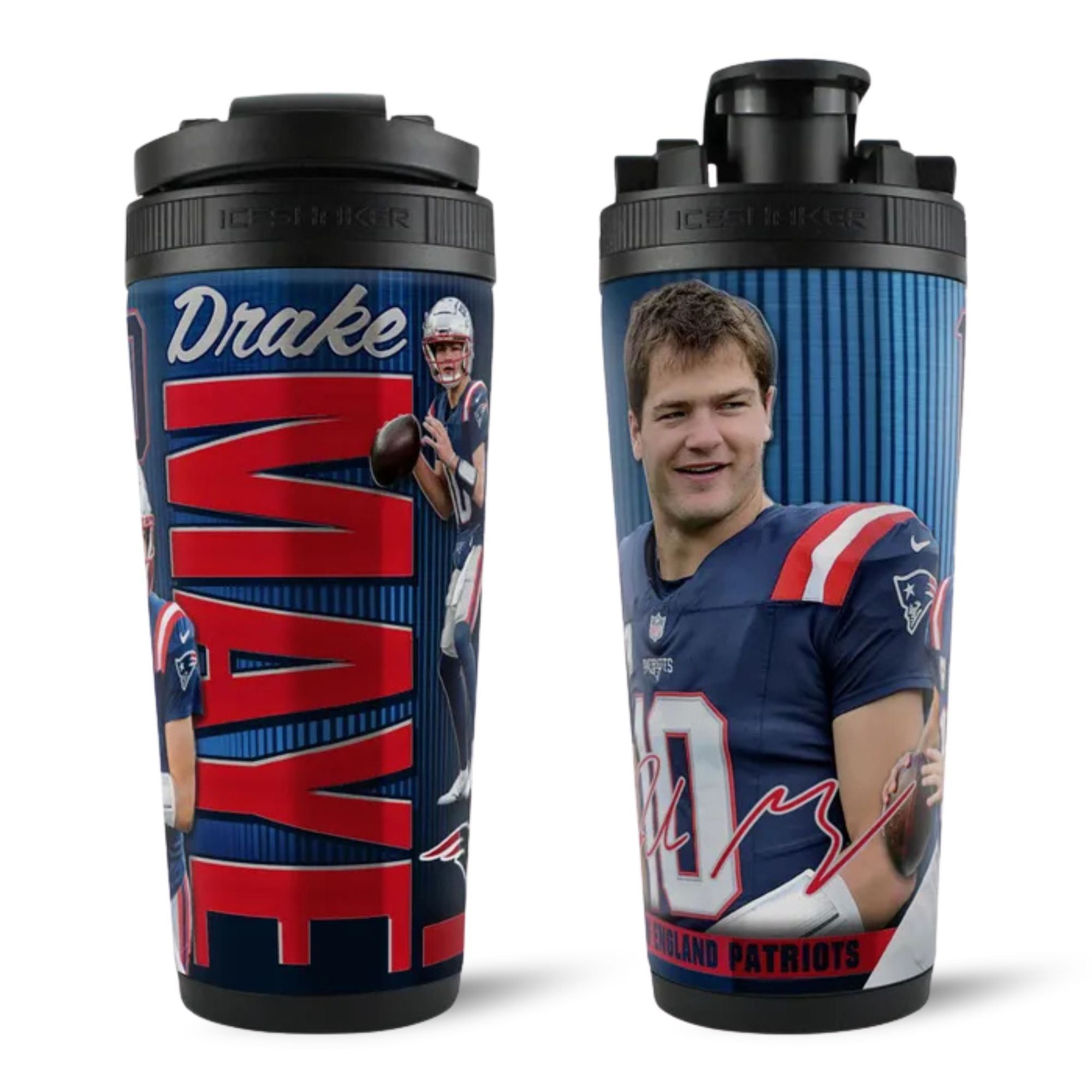 Official Drake Maye New England Patriots 4D 26oz Ice Shaker – The Mad ...