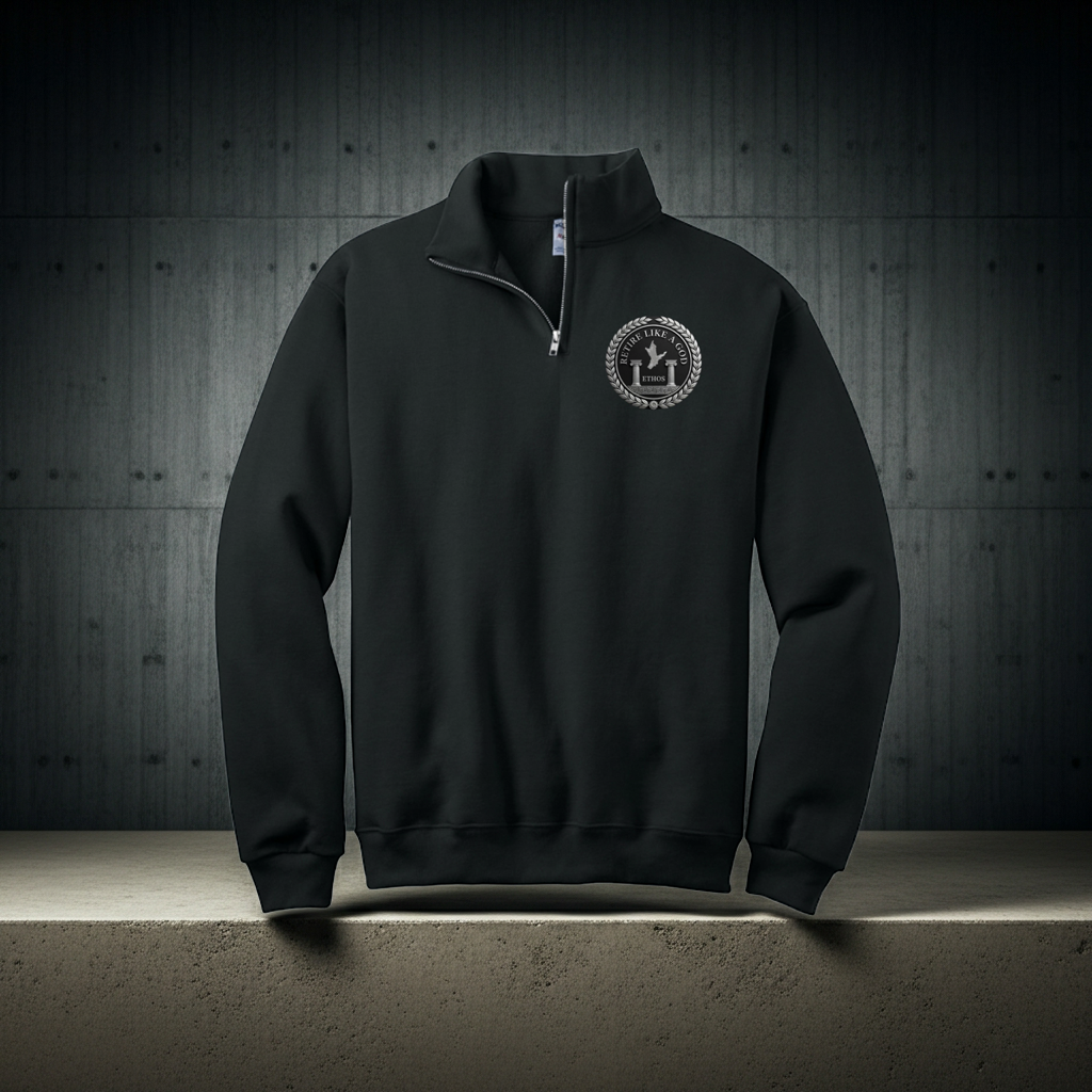 ETHOS Retire Like a God NuBlend Quarter-Zip Cadet Collar Sweatshirt