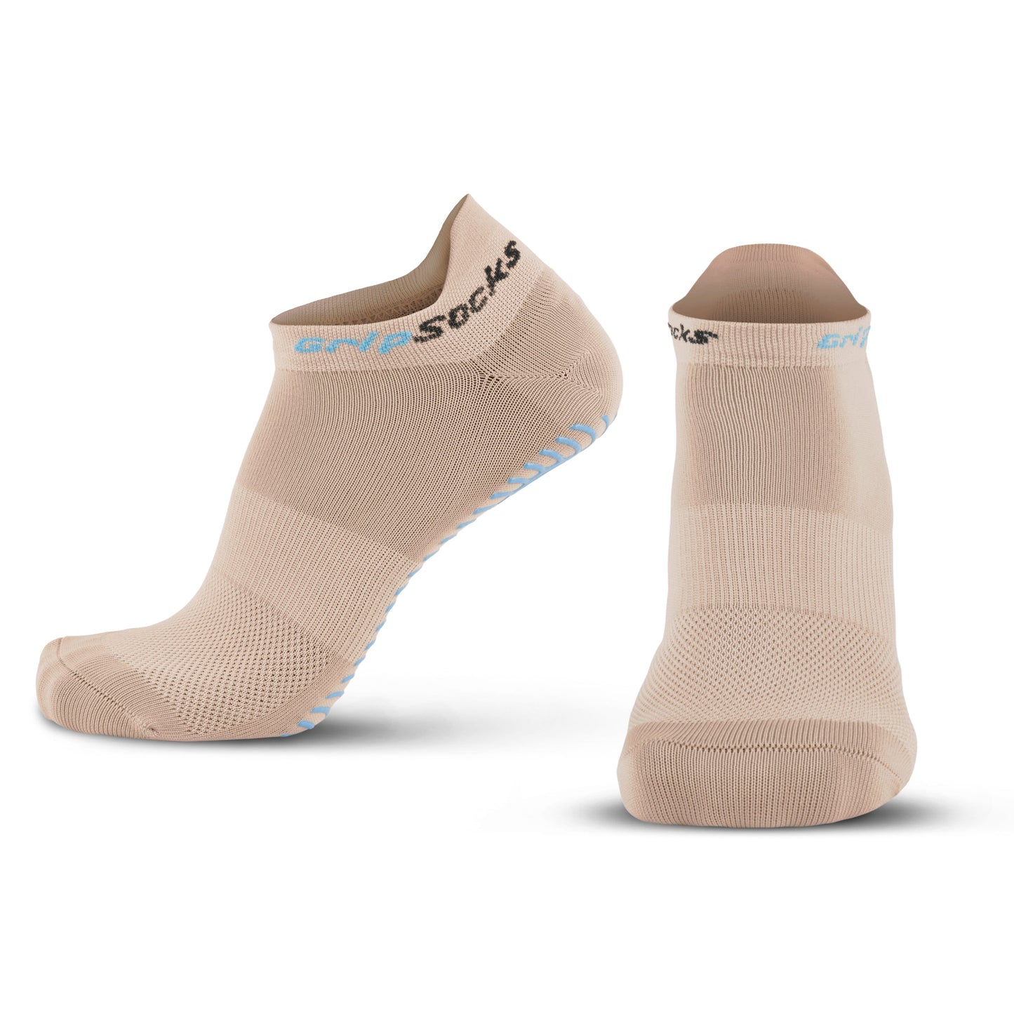 Athletic Socks with Grips - Ankle Sock - Beige