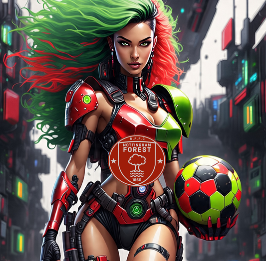Nottingham Forest F.C. - Cyberpunk - Ready To Hang Canvas Hi-Res Wall Artwork