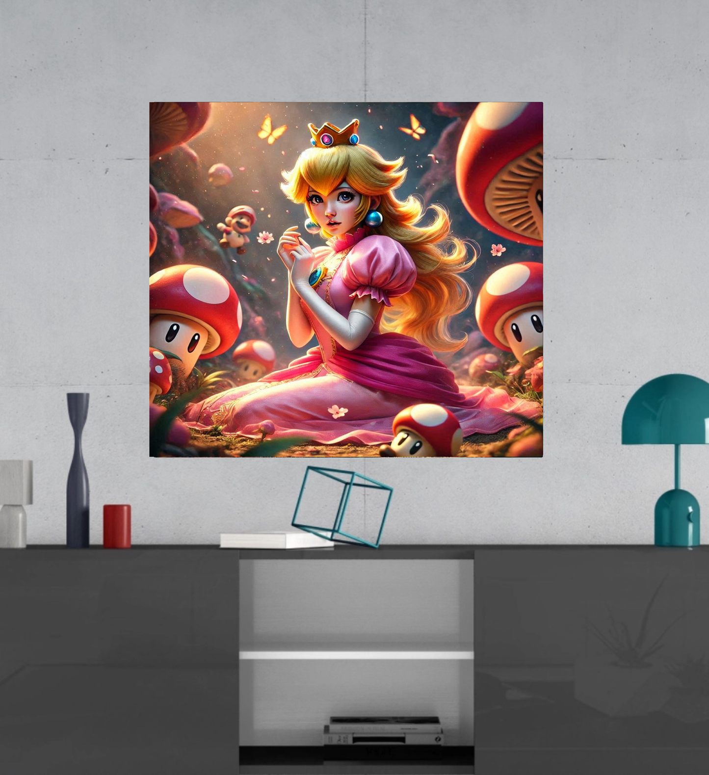 Princess Peach - Mario Brothers -  Ready To Hang  Canvas Hi-Res Wall Artwork