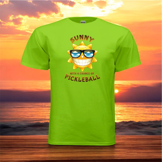 Sunny With A Chance Of Pickleball Pickleball T-Shirt