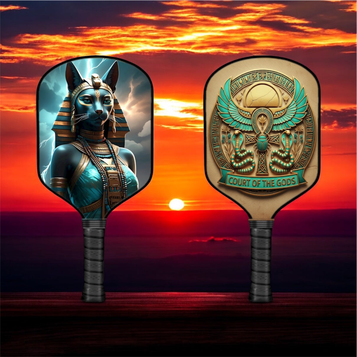 Ancient Egyptian Gods - Bastet - Pickleball Paddle