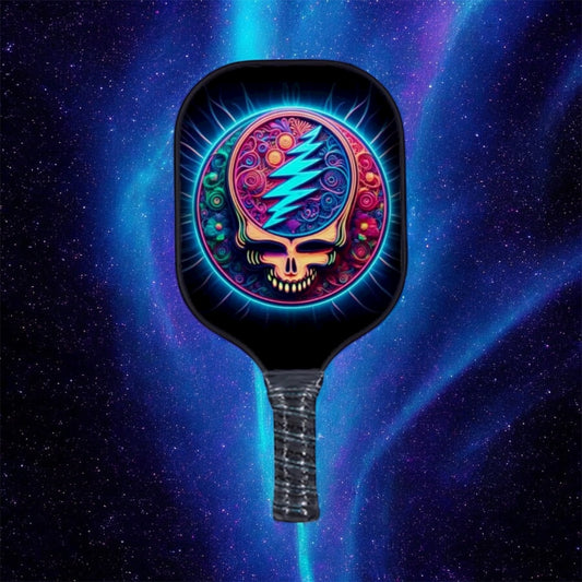 Grateful Dead - Neon Stealie - Pickleball Paddle