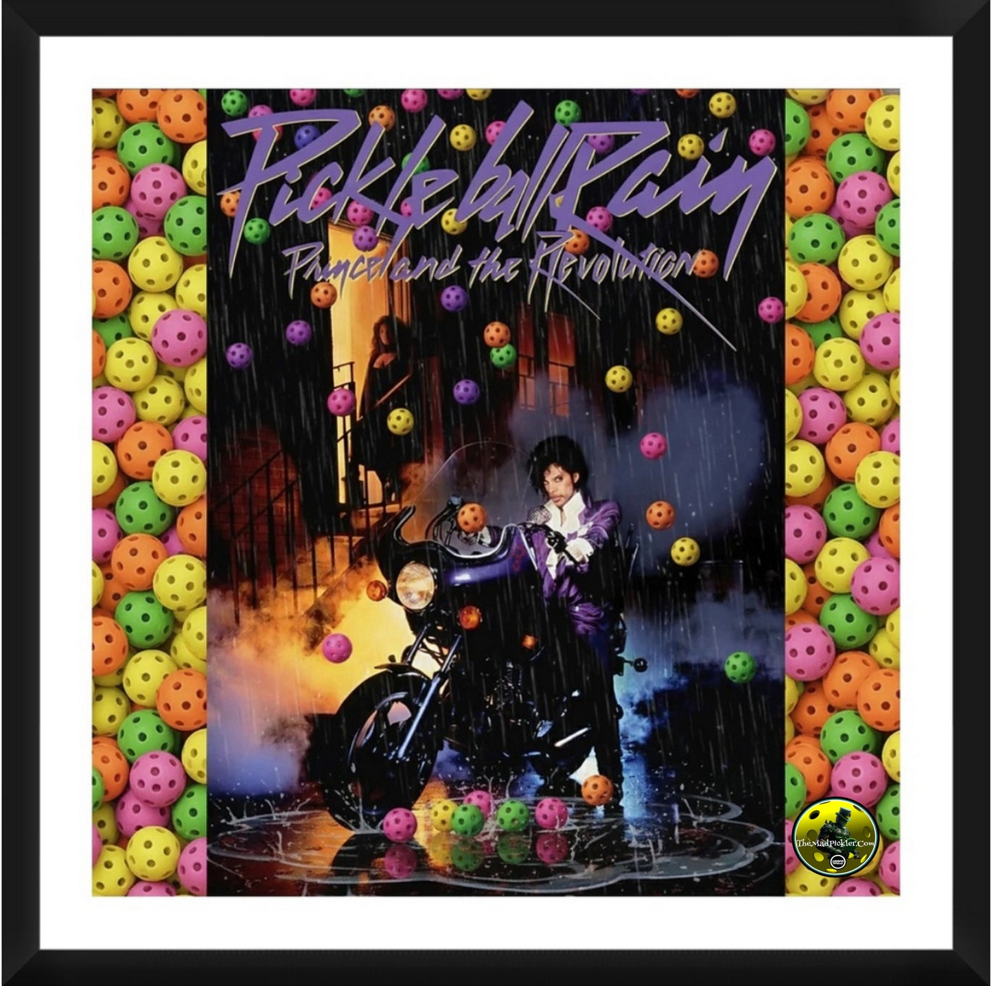 Pickleball Rain - Prince Framed Artwork 16x16