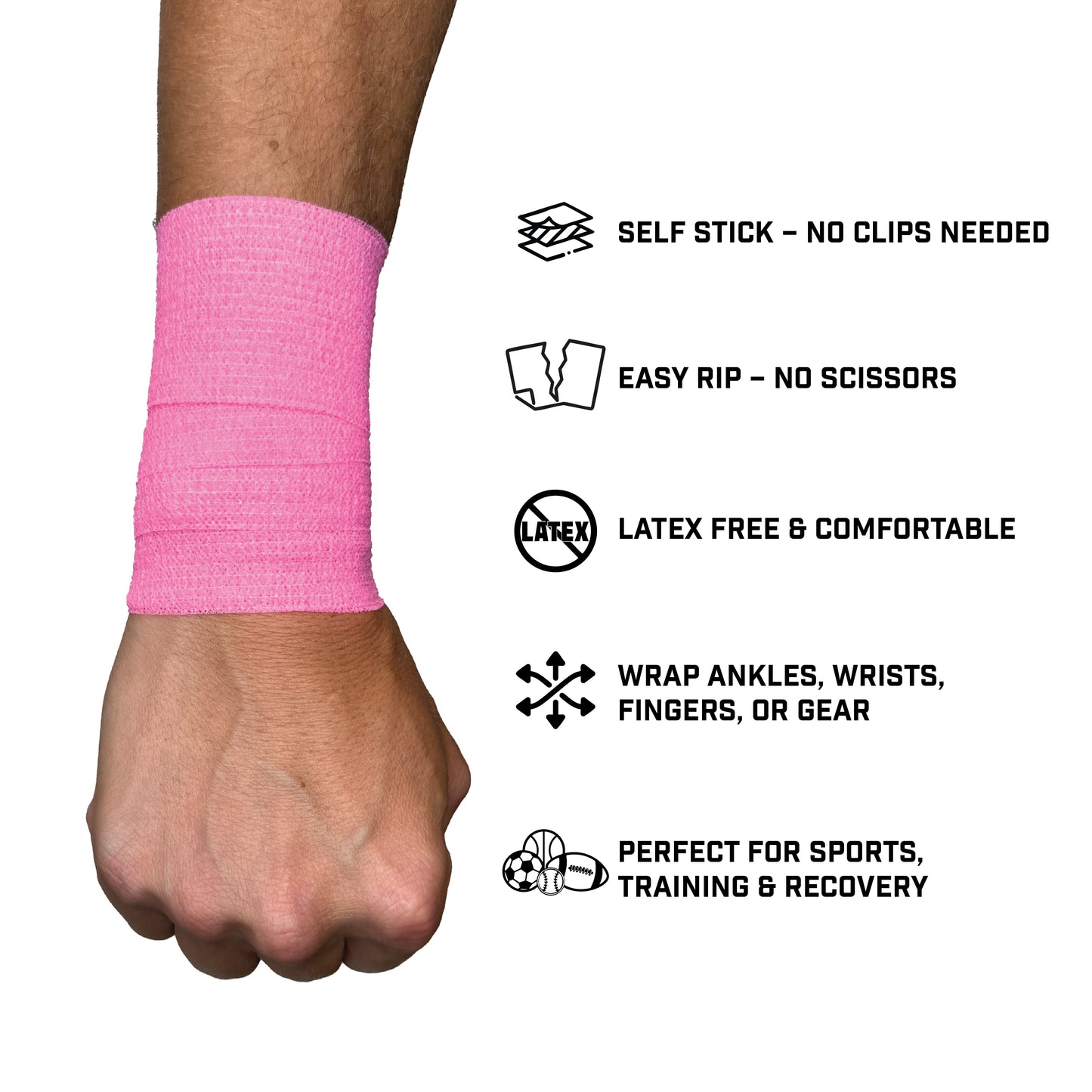 Pink Self Stick Athletic Tape