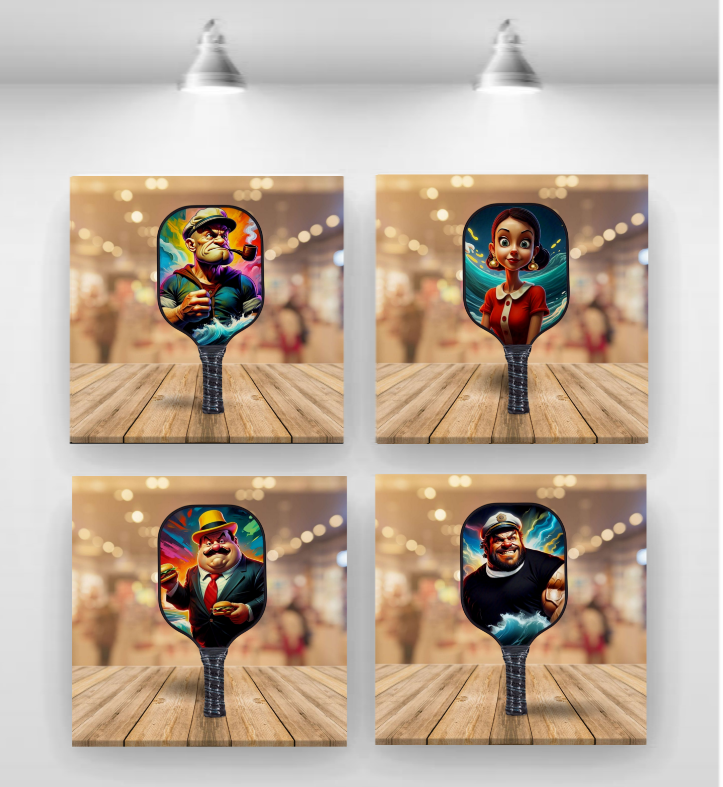 Popeye - 4 Pickleball Paddle Set