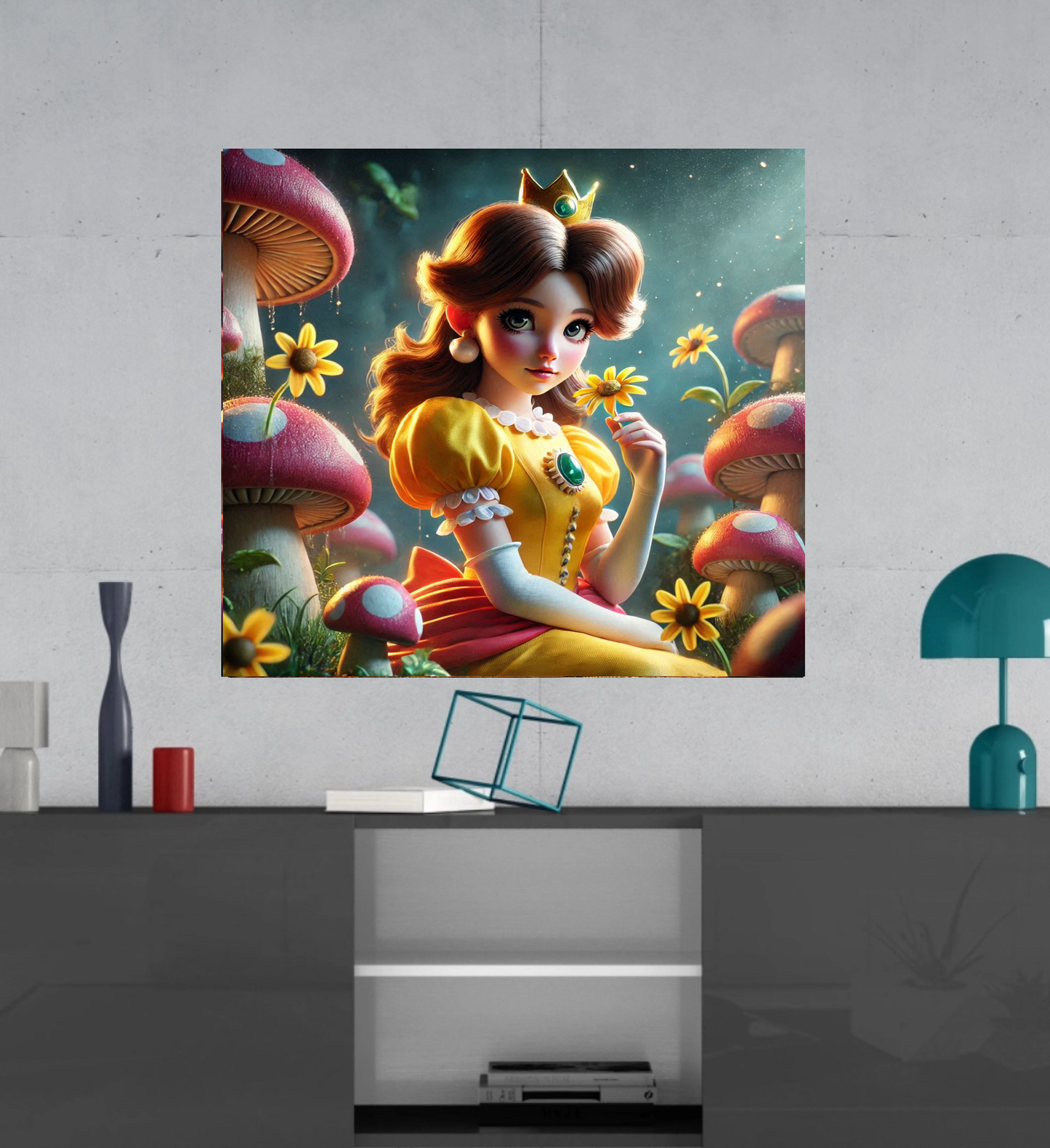 Princess Daisy - Mario Brothers -  Ready To Hang  Canvas Hi-Res Wall Artwork