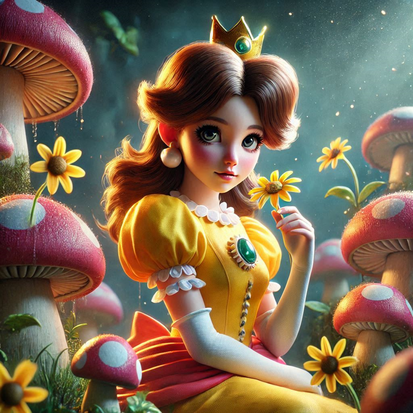 Princess Daisy - Mario Brothers -  Ready To Hang  Canvas Hi-Res Wall Artwork