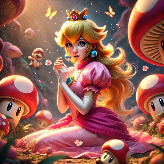 Princess Peach - Mario Brothers -  Ready To Hang  Canvas Hi-Res Wall Artwork