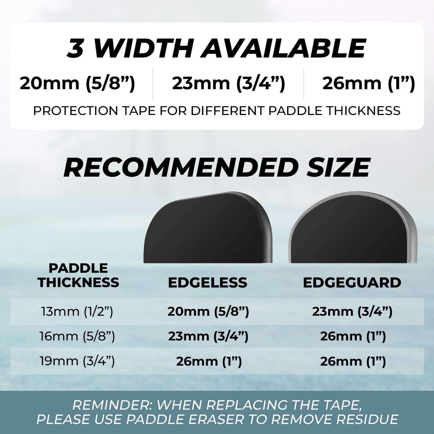 Pickleball Edge Guard Smooth - Small - 5/8" wide
