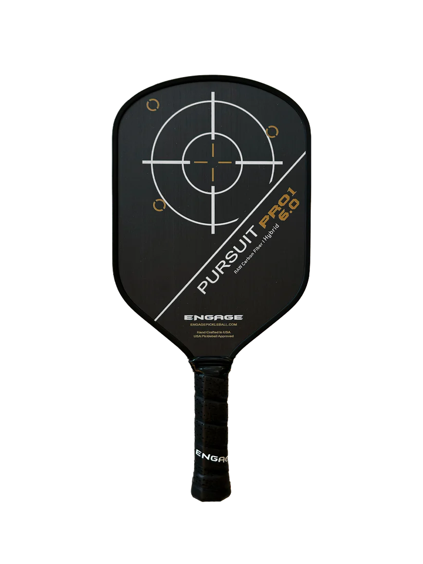Engage Pursuit Pro1 6.0 Hybrid  Artic Gold Raw Carbon Fiber Pickleball Paddle