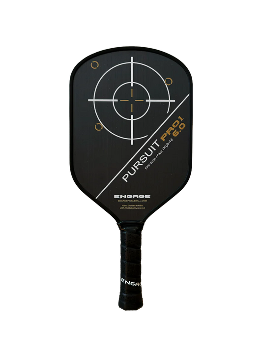 Engage Pursuit Pro1 6.0 Hybrid  Artic Gold Raw Carbon Fiber Pickleball Paddle