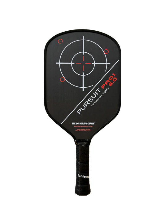 Engage Pursuit Pro1 6.0 Hybrid  Fierce Red Raw Carbon Fiber Pickleball Paddle
