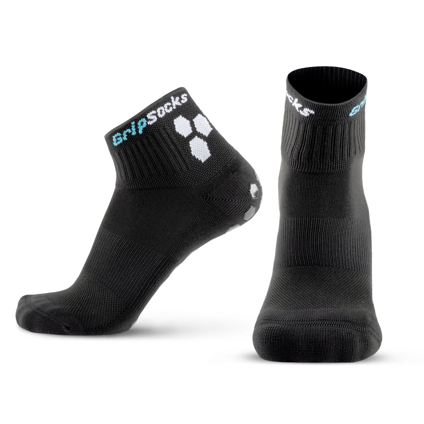 GripSocks for Tennis - 1/4 Crew Height - Black