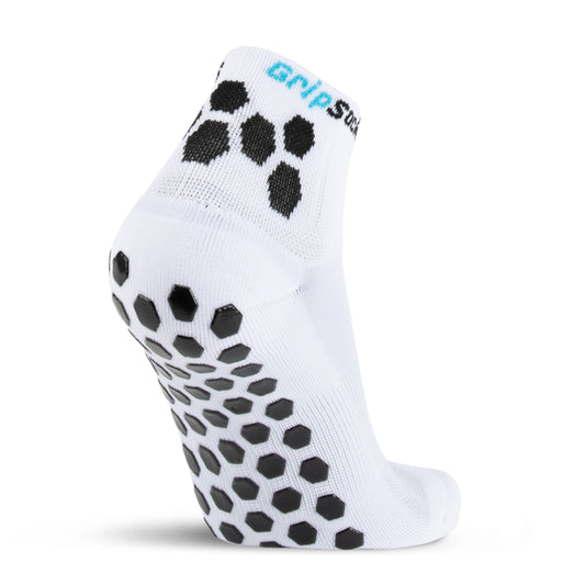 GripSocks for Tennis - 1/4 Crew Height - White