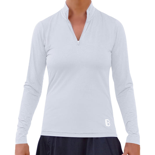 PB 1/4 Zip Long Sleeve Classic White