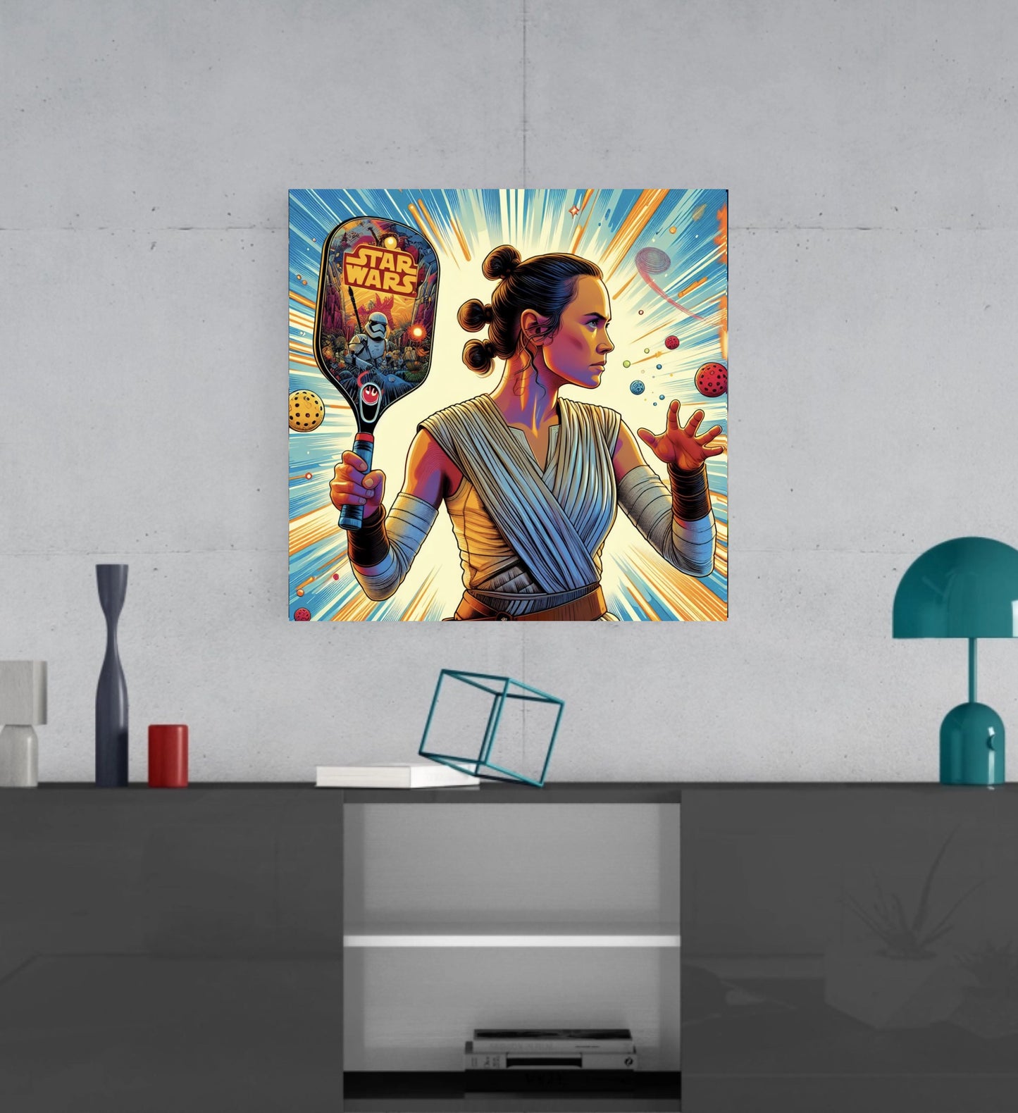 Rey Skywalker - Burst - Canvas Hi-Res Wall Artwork