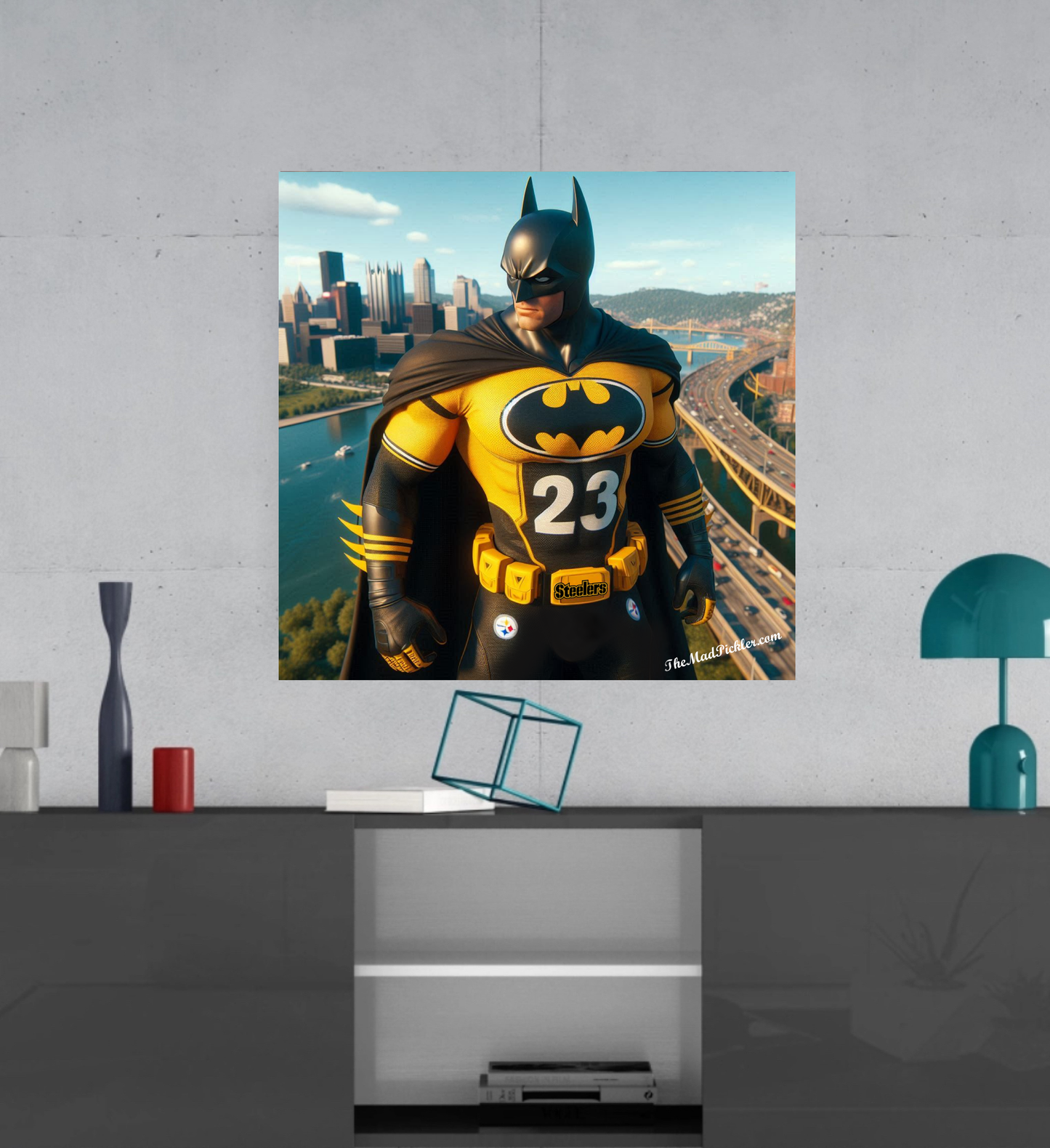 Batman/Pittsburgh Steelers - Skyscraper - Ready To Hang  Canvas Hi-Res Wall Artwork