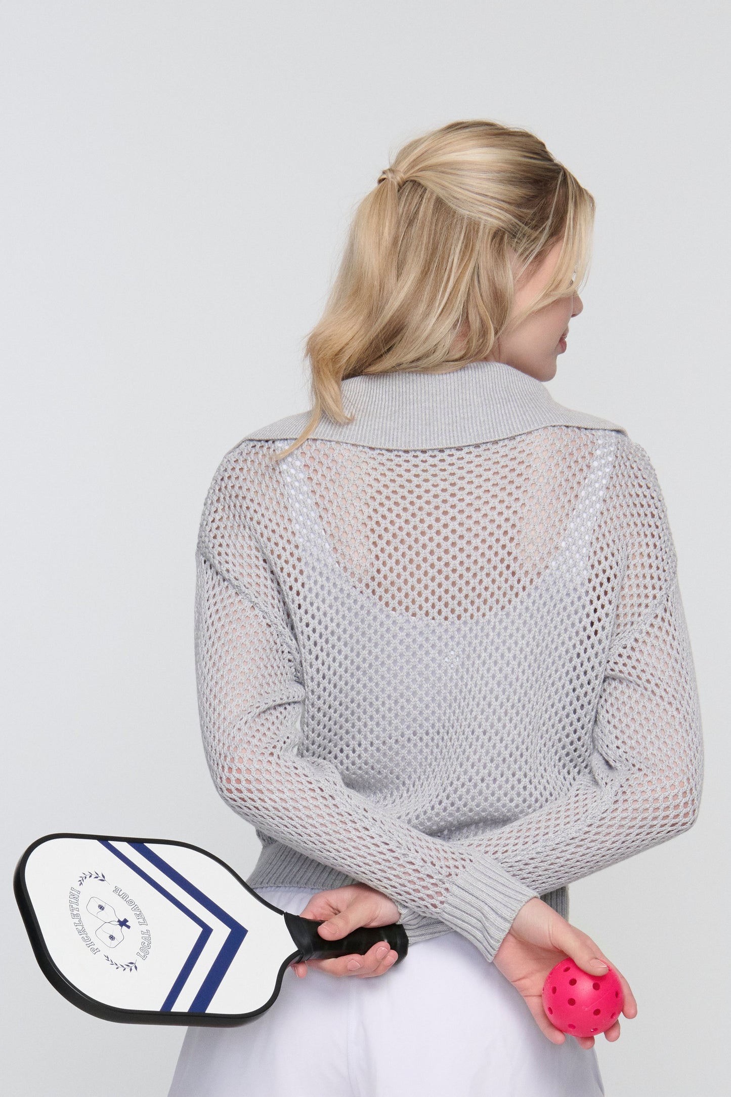 Tania Crochet Pickleball Sweater – Lightweight Half-Zip Knit | 2025 Pickleball Fashion