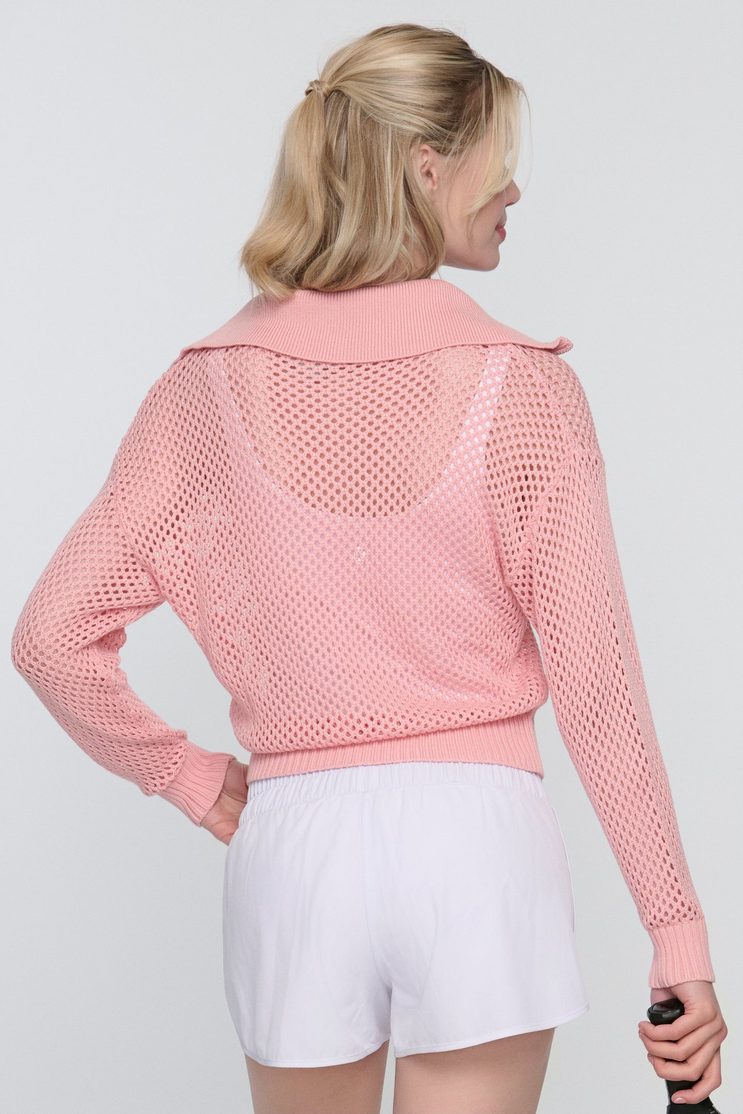 Tania Crochet Pickleball Sweater – Lightweight Half-Zip Knit | 2025 Pickleball Fashion