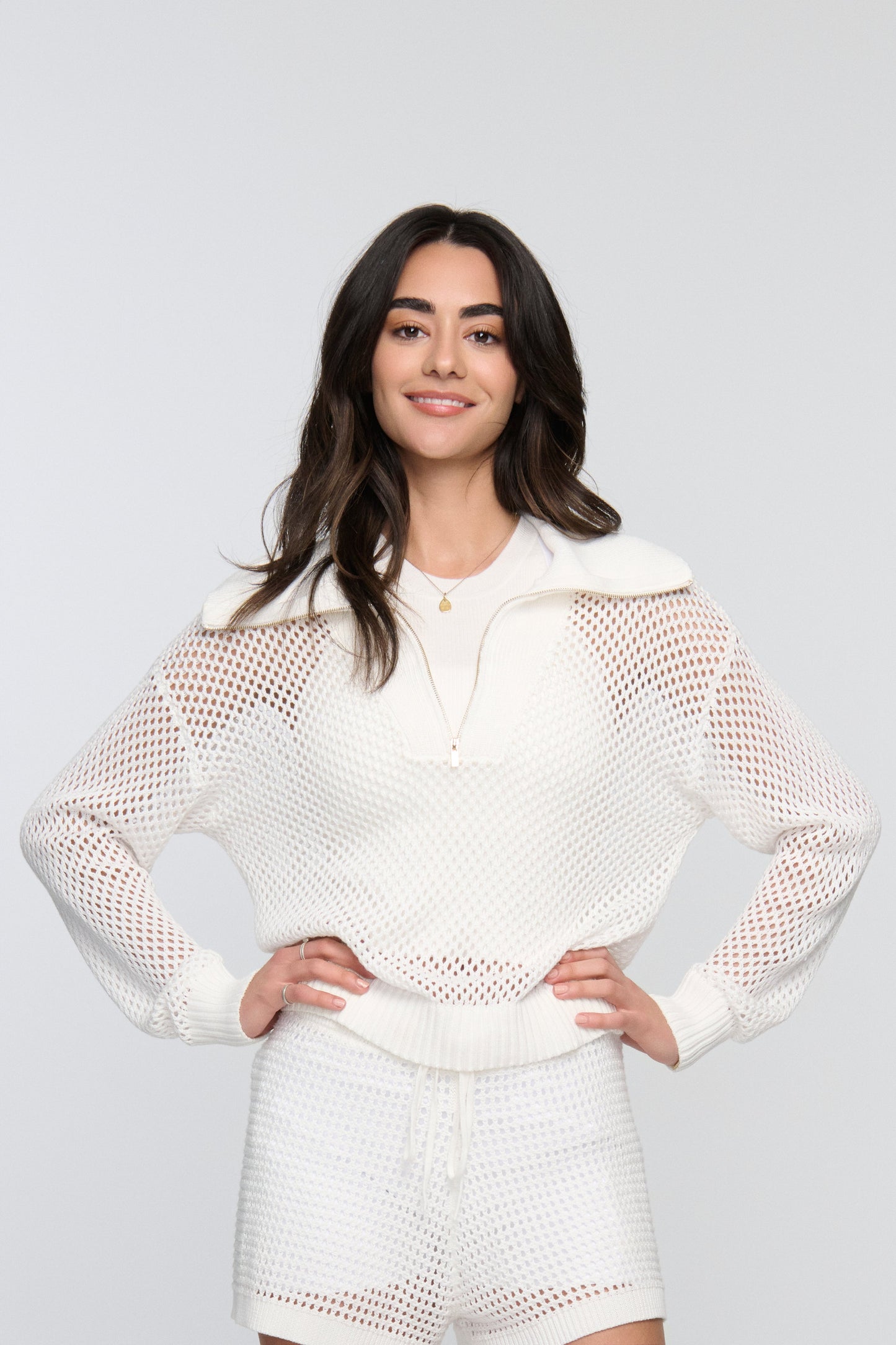 Tania Crochet Pickleball Sweater – Lightweight Half-Zip Knit | 2025 Pickleball Fashion
